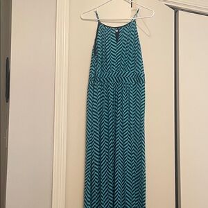 LOFT Navy and Teal Dress